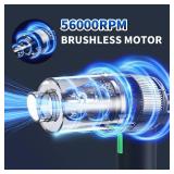 CungCi Car Vacuum Handheld Vacuum Portable Cordless, 18000Pa 5 in 1, 100W Brushless Motor, High Power Vacuum Cleaner with Window Breaker Hammer, LED Light, Multi-Nozzles for Car, Home, Pet, Office