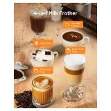 Keenstar Electric Milk Frother, Automatic Milk Steamer Warm or Cold Foam Maker for Coffee, Cappuccino, Latte, Stainless Steel Milk Warmer with Temperature Controls Tested Works