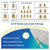 smseace 26Pack 3/16 Inch Brake line kit Include 25 FT Zinc-Plated Brake Lines with Fitting(16pcs Fittings,2pcs Union+4pcs Nut) Brake line Bender,Single Flare Tool,Cutter 3/16 Inch Brake line kit