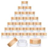 Geiserailie 30 Pieces Glass Cosmetic Containers Empty Sample Jars with Leak Proof Lids Makeup Sample Containers for Lotion Cream Cosmetic (5 Gram)