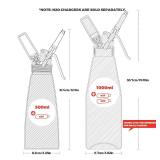 Professional Aluminum Whipped Cream Dispenser - 500 mL/1 Pint,Whipped Cream Maker Canister Need To Use N2O Chargers (Not Included) (Black, 500ml)