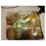 WDF 300 Pieces Gold Plastic Silverware Disposable - Heavy Duty Plastic Cutlery - Gold Silverware Sets Includes 100 Forks, 100 Spoons, 100 Knives for Valentine