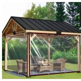 TBXWLRF Tarp Waterproof - Clear Tarps 7X12FT with Grommets, Clear Vinyl Patio Enclosure Plastic for Windows Winter Outdoor Plant Garden Chicken Coop Porch Gazebo Lonas