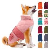 KYEESE Dog Coat Thick Pets Clothes with Pocket Windproof Dog Coats for Small Dogs Waterproof Dogs Jacket with Fleece Lined Soft Pet Sweater for Cold Weather Warm Pet Winter Puffer Coat with Leash Hole
