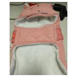 KYEESE Dog Coat Thick Pets Clothes with Pocket Windproof Dog Coats for Small Dogs Waterproof Dogs Jacket with Fleece Lined Soft Pet Sweater for Cold Weather Warm Pet Winter Puffer Coat with Leash Hole