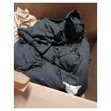 Andency Oversized King Comforter Set 120x98, 3 Pieces Ruffle Shabby Chic Famhouse Bedding Set, All Season Lightweight Fluffy Bed Set for Girls Women, Black