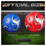 Wettarn 24 Pcs Soccer Ball with Pump Size 4/5 Deflated Machine Stitched Sport Soccer Balls Bulk for Outdoor Indoor Practice Playing Game Training (Size 5,Vivid Colors)