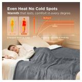 Bedsure Electric Blanket Full Size - Soft Flannel Heated Blanket Full, GentleSoft Fast Heating with 10 Time Settings & 6 Heat Settings, Warm Gift for Grandma (72x84 inches, Grey) Tested Works