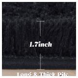 junovo Round Rug 6x6 Feet Fluffy Soft Area Rugs for Kids Girls Room Princess Castle Plush Shaggy Carpet Cute Circle Nursery Rug for Kids Teen