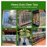 OBMESHOW Clear Tarps Heavy Duty Waterproof, Plastic Tarps with Grommets, 14 Mil Thickened PVC Clear Vinyl Transparent for Patio Enclosure, Outdoor Porches, Greenhouse, Garden & Chicken Coop (8x12)