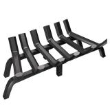 AMAGABELI GARDEN & HOME Fireplace Grate Log Holder 24 Inch Firewood Burning Rack Heavy Duty Wrought Iron Solid Steel for Chimney Hearth Fire Pit Outdoor Kindling Tools Wood Stove Accessories