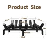 AMAGABELI GARDEN & HOME Fireplace Grate Log Holder 24 Inch Firewood Burning Rack Heavy Duty Wrought Iron Solid Steel for Chimney Hearth Fire Pit Outdoor Kindling Tools Wood Stove Accessories