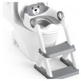 Rabb 1st Potty Training Seat, Upgrade Toddler Toilet Seat for Kids Boys Girls, 2 in 1 Potty Training Toilet for Kids, Splash Guard Anti-Slip Pad Step Stool Upgraded Cushion