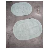 Superior Non-Slip 2 Piece Bath Rug Set, Ultra Plush, Soft and Absorbent 100% Combed Cotton Pile - Traditional Oval Bath Mat Set, Sage 25\"x36\"  20\"x30\"