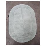 Superior Non-Slip 2 Piece Bath Rug Set, Ultra Plush, Soft and Absorbent 100% Combed Cotton Pile - Traditional Oval Bath Mat Set, Sage 25\"x36\"  20\"x30\"