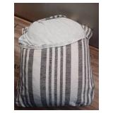 20"x20" Oversize Down Filled Striped Design Square Throw Pillow Gray  (See Details)- Saro Lifestyle