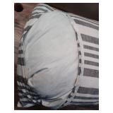 20"x20" Oversize Down Filled Striped Design Square Throw Pillow Gray  (See Details)- Saro Lifestyle
