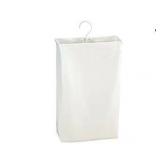 Household Essentials 148 Hanging Cotton Canvas Laundry Hamper Bag | White, 6" x 16" x 27" (Length x Width x Height)