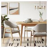 Ingleside Open Back Upholstered Wood Frame Dining Chair Cream/Natural Wood - Threshold Assembly Required - Retail: $150