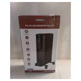 KONWIN 1500-Watt Black Indoor Electric Oil-Filled Radiator Convection Radiant Space Heater with Remote Control for Living Space (See Details) - Retail: $100