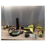 ONE+ 18V Cordless Battery String Trimmer/Edger and Jet Fan Blower Combo Kit (2-Tools) with 4.0 Ah Battery and Charger - Retail: $219