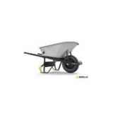 6 Cu. Ft. PRO Heavy-Duty Steel Tub Wheelbarrow, Steel Braces and Handles, Easy P (Missing handle and tub) - Retail: $168