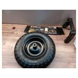 6 Cu. Ft. PRO Heavy-Duty Steel Tub Wheelbarrow, Steel Braces and Handles, Easy P (Missing handle and tub) - Retail: $168