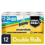 Bounty Essentials Select-A-Size Paper Towels - 12 Double Rolls