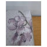 Comfort Spaces King Size Quilt Set  3-Piece Floral Coverlet Set  Lightweight Summer Bedspreads  Gray/Purple - Retail: $50