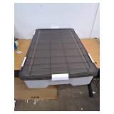 IRIS USA WeatherPro Underbed 47 Qt Storage Bins with Lids, 1 Pack, BPA-Free Plastic Gasket Box with Tight Latch and Seal, Stackable Nestable Underbed Tote Tub - Gray/Clear