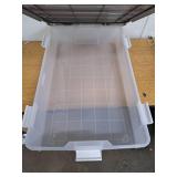 IRIS USA WeatherPro Underbed 47 Qt Storage Bins with Lids, 1 Pack, BPA-Free Plastic Gasket Box with Tight Latch and Seal, Stackable Nestable Underbed Tote Tub - Gray/Clear