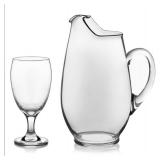 Libbey Carolina Entertaining Set with 6 Goblet Glasses and Pitcher - Retail: $51