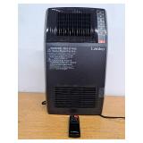 1500-Watt 20 in. Black Electric Console Ceramic Space Heater with Tip-Over Switch, Adjustable Louvers, Timer, Remote - Retail: $90