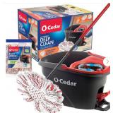 EasyWring Deep Clean Microfiber Spin Mop w/ Bucket System, 1 Machine Washable Mop Head Refill