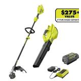 40V Cordless Attachment Capable 15\" String Trimmer & 550 CFM 120 MPH Blower Combo Kit with 4.0 Ah Battery & Charger - Retail: $249