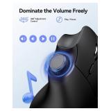 TECKNET Ergonomic Mouse, Rechargeable Wireless Bluetooth Mouse (BT 5.0/5.0+2.4G), Vertical Mouse with Volume Knob, Quiet Clicks, Cordless Mice 6 Adjustable DPI with USB A Receiver, Wide Compatibility
