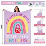 VitalCozy 4 Pack Teacher Throw Blankets Soft Fleece Couch Blankets Christmas Appreciation Gift for Teachers Educators Tutors Office Decor, 40