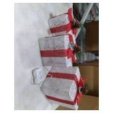 COVFEVER Christmas Lighted Gift Boxes with Lace Cloth, Pre-lit Lights Gift Boxes, Light up Present Boxes Set Battery Operated with Different Sizes for Holiday Indoor Outdoor Decorations SET OF 3 WITH 
