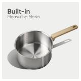 CAROTE 3.5Qt Stainless Steel Sauce Pan Set with Lid, 3-ply Base, Non-Toxic PTFE & PFOA Free Saucepan, Induction Cookware Set, Small Kitchen Pots, Stay-Cool Handles MISSING SCREWS FOR HANDLE