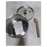 CAROTE 3.5Qt Stainless Steel Sauce Pan Set with Lid, 3-ply Base, Non-Toxic PTFE & PFOA Free Saucepan, Induction Cookware Set, Small Kitchen Pots, Stay-Cool Handles MISSING SCREWS FOR HANDLE