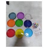 AOZITA 8 Pack REGULAR Mouth Mason Jar Lids for Ball, Kerr and More - Colored Plastic Storage Caps for Mason/Canning Jars - Leak-Proof, Dishwasher Safe & Food Grade