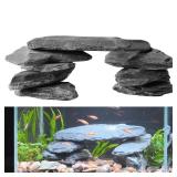 Hygger CO2 Natural Slate Stone Rocks for Aquascaping, Reptile Basking Platforms & Fish Tank Decor, Aquarium Bridge Design Kit