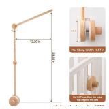 Crib Mobile Holder, HBM Wooden Mobile Arm & Hanger for Crib, Nursery Decor for Baby Girl Boy