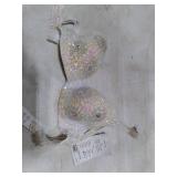 Arsimus Beaded Flower Sequin Festival Adjustable Push-Up Bra (White, S/M)