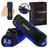 LoGest Soft Hand Weights Adjustable Straps - Comes in  3LB - Comfortable & Secure Weighted Neoprene Dumbbells with Straps for Walking Running Cardio Workout Physical Therapy ONLY ONE