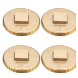 (4 Pack) Asterbacks 3 inch Sewer Cleanout Cap Brass Plug, Raised Head Design for 3 inch NPT Pipe QJG-3-T(4 PCS)