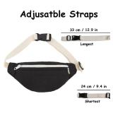 amokk Canvas Fanny Pack for Kids Crossbody Waist Bag for Unisex Toddler Boys Girls (Black)