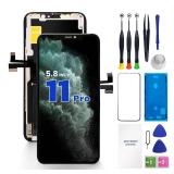 for iPhone 11 Pro Screen Replacement, 5.8 inch 3D Touch FHD Display Repair kit Genverdix, Digitizer Assembly with Tools Set, Tempered Glass Screen Protector, Waterproof Frame Adhesive