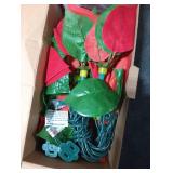 Christmas Red Flower String Lights Plug in, 8.5Ft Red Christmas Decorations Lights Outdoor with 10 LED Flowers Lights, Hanging Flowers Fariy String Lights for Holiday Party Window Home Birthday Decor