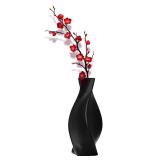 Sihdnok Black Ceramic Vase with Matte Finish Stylish Watertight Decorative Vase for Fresh or Dried Flowers, Ideal for Home Decor, Table Centerpieces, Weddings, Dining Room, Living Room, or Office